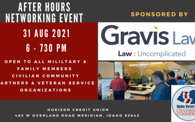 Idaho Veterans Chamber: After Hours Networking Event | August 31 | 6-7:30pm MT