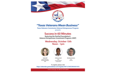 “Texas Veterans Mean Business” Success in 60 Minutes: Introduction to the PenFed Foundation on Wednesday, October 13, 1-2 p.m. EST