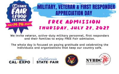 California Exposition & State Fair hosts “Military, Veterans and First Responders Appreciation Day” on July 27th, 2023, Sacramento, CA