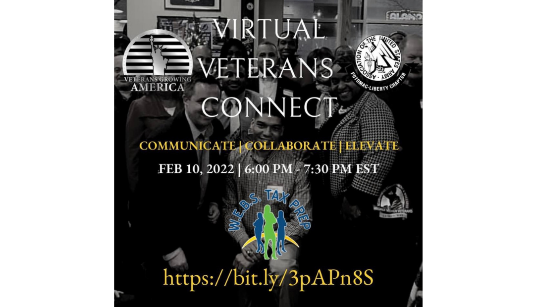 Veterans Growing America- Virtual Veteran Connect; February 10, 2022, 6:00-7:30 pm EST