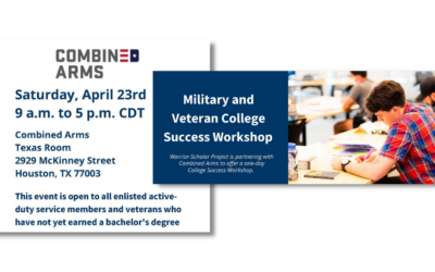Combined Arms:  Warrior-Scholar Project; April 23, 2022, from 9 am-5 pm CST.