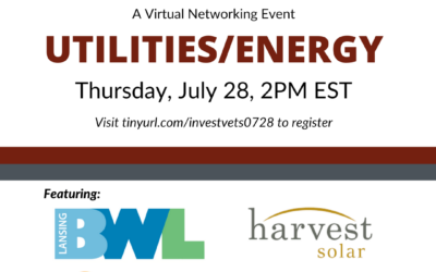 InvestVets:  InvestVets Utilities / Energy Virtual Networking Event; July 28th, 2022 at 2:00pm EST