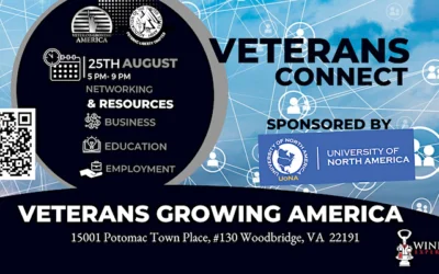 Veterans Growing America’s “Veteran Connect” in person event on August 25th, 2022 from 5:00pm-9:00pm