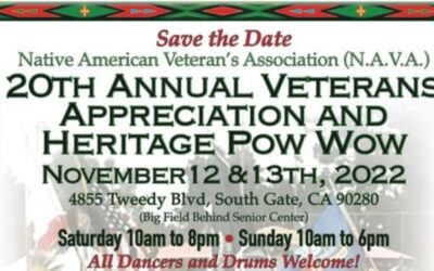 NATIVE AMERICAN VETERANS ASSOCIATION: 20TH ANNUAL VETERANS APPRECIATION & HERITAGE GATHERING POW-WOW; NOVEMBER 12-13, 2022