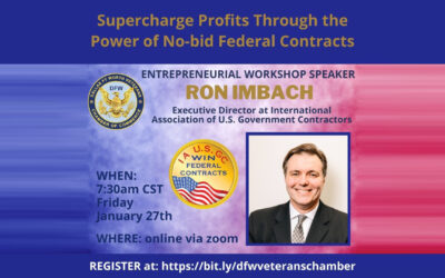 DFW Veterans Chamber of Commerce Weekly Meeting on January 27, 2023 at 7:00am CST