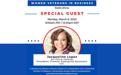 Women Veterans in Business Radio Show with guest Jacqueline Lopez, March 6, 2023 at 12:00pm EST