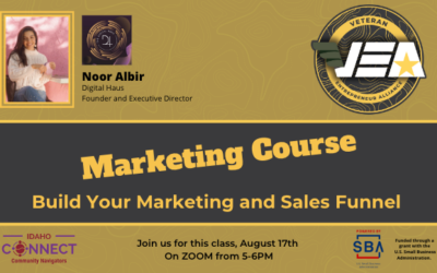 Marketing Workshop: Build your Marketing and Sales Funnel- August 17th, 2023 from 5:00pm-6:00pm MT