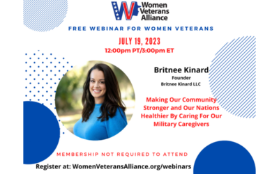 Making Our Community Stronger and Our Nations Healthier By Caring For Our Military Caregivers- July 19, 2023 at 3:00pm EST