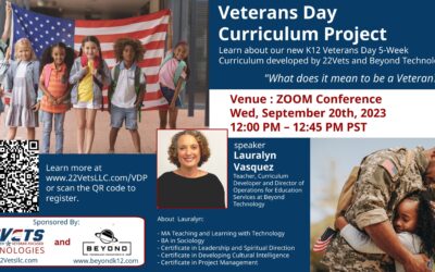 “What Does it Mean to be a Veteran?- Veterans Day Curriculum Project webinar- September 20, 2023 12:00pm PST