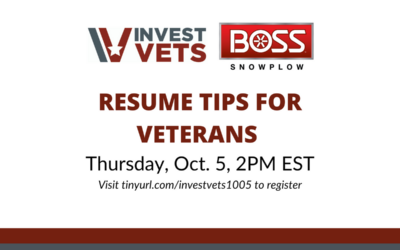 RESUME TIPS FOR VETERANS; October 5th, 2023 at 2:00pm EST
