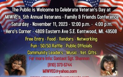 5th Annual Michigan Women Veterans Empowerment Veterans Family & Friends Conference ; November 11, 2023 from 12:00pm-4:00pm EST