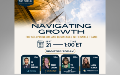 Navigating Growth For Solopreneurs and Businesses With Small Teams; , September 21, 2023 from 1:00pm-3:00pm EST