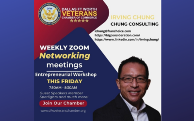 Friday Morning Reveille featuring guest speaker: Irving Chung for an Entrepreneurial Workshop on November 17th, 2023, 7:00am CST