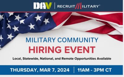 HOUSTON VETERANS JOB FAIR; MARCH 7TH, 2024 – 11:00AM-3:00PM CST