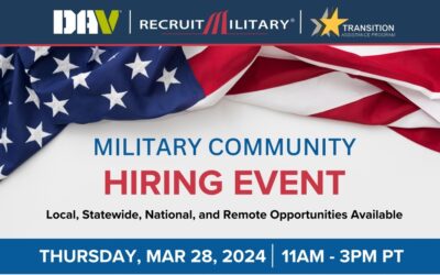 JOB FAIR AT JOINT BASE LEWIS MCCHORD; MARCH 28TH, 2024 – 11:00AM-3:00PM PST
