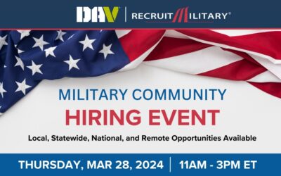 PITTSBURGH VETERANS JOB FAIR; MARCH 28TH, 2024 – 11:00AM-3:00PM EST