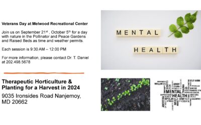 Therapeutic Horticulture & Planting for a Harvest in 2024; September 21, 2024