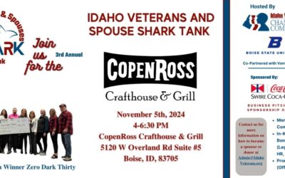 3rd Annual Idaho Veterans & Spouse Shark Tank; November 5, 2024