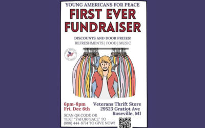 Vets Returning Home:  The Veterans Thrift Store is hosting an event for Young Americans for Peace!- December 6, 2024