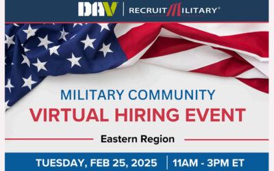 RecruitMilitary: Eastern Region Virtual Career Fair for Veterans; February 25, 2025
