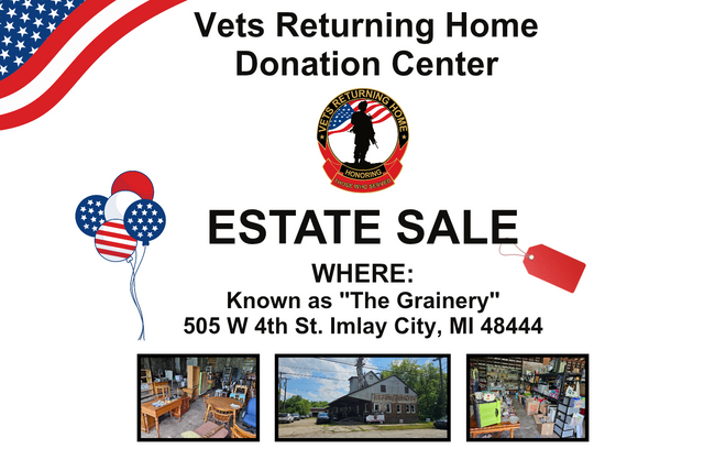 Vets Returning Home Estate Sale in Imlay City- November 13-15, 2025
